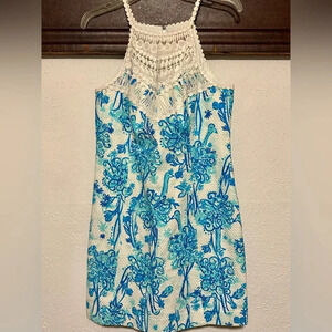 Lilly Pulitzer Blue and White Floral Dress